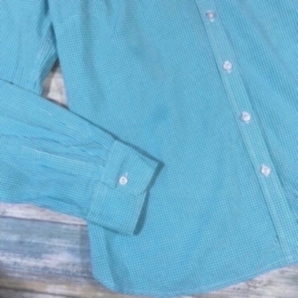 Talbots Blue Gingham Button Down - Picture 3 of 5